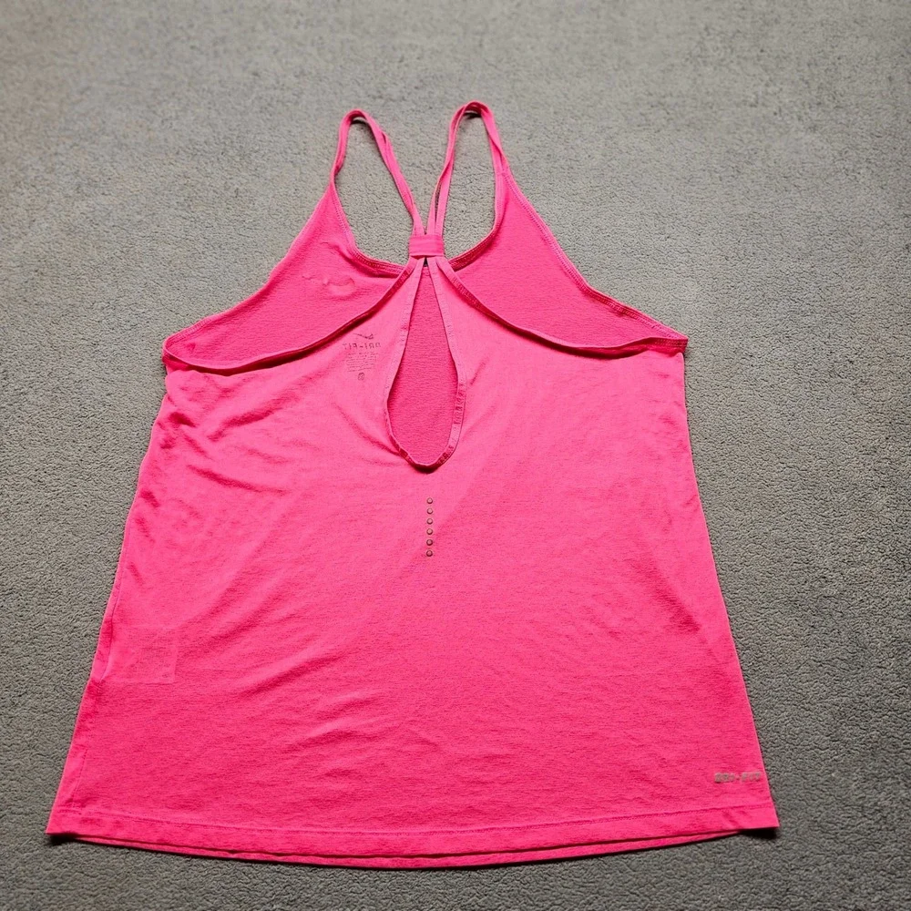 Nike Womens Dri-FIT Pink Heathered Racerback Training Tank Top 719865-639 Size S